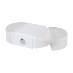 Sharpener with eraser and transparent side caps white colour