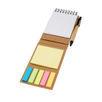 Sticky notes pad in yellow and multicolour with pen natural colour