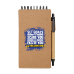 Sticky notes pad in yellow and multicolour with pen natural colour