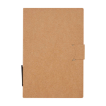 Sticky notes notebook with pen, black ink natural colour