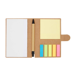 Sticky notes notebook with pen, black ink natural colour