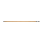 Poplar wood pencil with eraser and graphite lead natural colour
