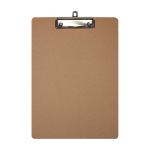 Medium-density fibre clipboard with holding clip natural colour