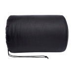 Checkered fleece blanket with carry bag, 200 g/m2 black colour