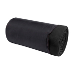 Checkered fleece blanket with carry bag, 200 g/m2 black colour
