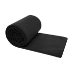 Checkered fleece blanket with carry bag, 200 g/m2 black colour