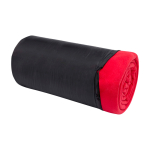 Checkered fleece blanket with carry bag, 200 g/m2 red colour