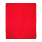 Checkered fleece blanket with carry bag, 200 g/m2 red colour