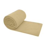 Checkered fleece blanket with carry bag, 200 g/m2 beige colour