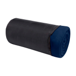Checkered fleece blanket with carry bag, 200 g/m2 navy-blue colour