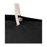 Recycled cotton beach bag with rope handles, 270 g/m2 black colour