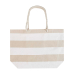 Recycled cotton beach bag with rope handles, 270 g/m2 white colour