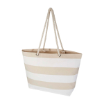 Recycled cotton beach bag with rope handles, 270 g/m2 white colour