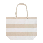 Recycled cotton beach bag with rope handles, 270 g/m2 white colour