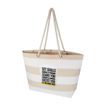 Recycled cotton beach bag with rope handles, 270 g/m2 white colour