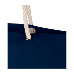Recycled cotton beach bag with rope handles, 270 g/m2 navy-blue colour