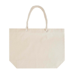 Recycled cotton beach bag with rope handles, 270 g/m2 natural colour