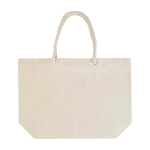 Recycled cotton beach bag with rope handles, 270 g/m2 natural colour