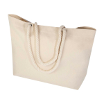 Recycled cotton beach bag with rope handles, 270 g/m2 natural colour