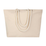 Recycled cotton beach bag with rope handles, 270 g/m2 natural colour