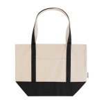 Multi-purpose recycled cotton bag with double handles, 320 g/m2 black colour