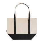Multi-purpose recycled cotton bag with double handles, 320 g/m2 black colour