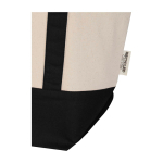 Multi-purpose recycled cotton bag with double handles, 320 g/m2 black colour