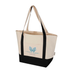 Multi-purpose recycled cotton bag with double handles, 320 g/m2 black colour