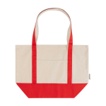 Multi-purpose recycled cotton bag with double handles, 320 g/m2 red colour