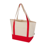 Multi-purpose recycled cotton bag with double handles, 320 g/m2 red colour