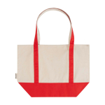 Multi-purpose recycled cotton bag with double handles, 320 g/m2 red colour
