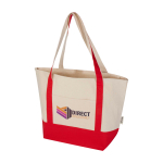 Multi-purpose recycled cotton bag with double handles, 320 g/m2 red colour