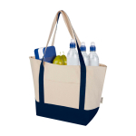 Multi-purpose recycled cotton bag with double handles, 320 g/m2 navy-blue colour