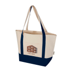 Multi-purpose recycled cotton bag with double handles, 320 g/m2 navy-blue colour