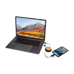 Retractable 5-in-1 fast charging cable with data sync black colour