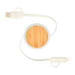 Retractable 5-in-1 fast charging cable with data sync white colour