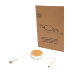 Retractable 5-in-1 fast charging cable with data sync white colour