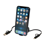 Retractable data sync cable with plastic and aluminium black colour