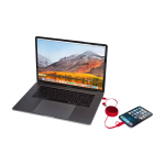Retractable data sync cable with plastic and aluminium red colour