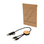 Data sync and fast charging cable with bamboo, 27W black colour