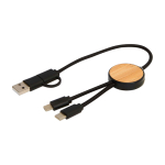 Data sync and fast charging cable with bamboo, 27W black colour