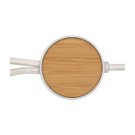 Data sync and fast charging cable with bamboo, 27W white colour