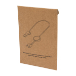 Aluminium and recycled plastic 5-in-1 fast charging cable silver colour