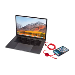 Recycled plastic and aluminium charging cable with 5-in-1 sync red colour