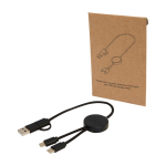 Fast charging cable with recycled plastic and 5-in-1 sync black colour