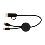 Fast charging cable with recycled plastic and 5-in-1 sync black colour
