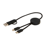 Fast charging cable with recycled plastic and 5-in-1 sync black colour