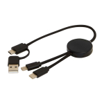 Fast charging cable with recycled plastic and 5-in-1 sync black colour