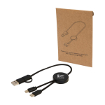 Fast charging cable with recycled plastic and 5-in-1 sync black colour