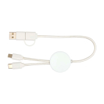 Fast charging cable with recycled plastic and 5-in-1 sync white colour